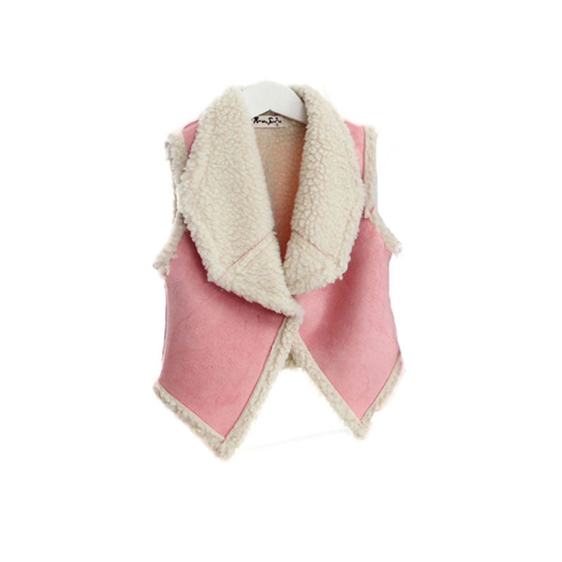 Online discount shop Australia - Beauty Baby Girl Faux Suede Tank Kid Children Tops Outerwear Lamb Wool Vest