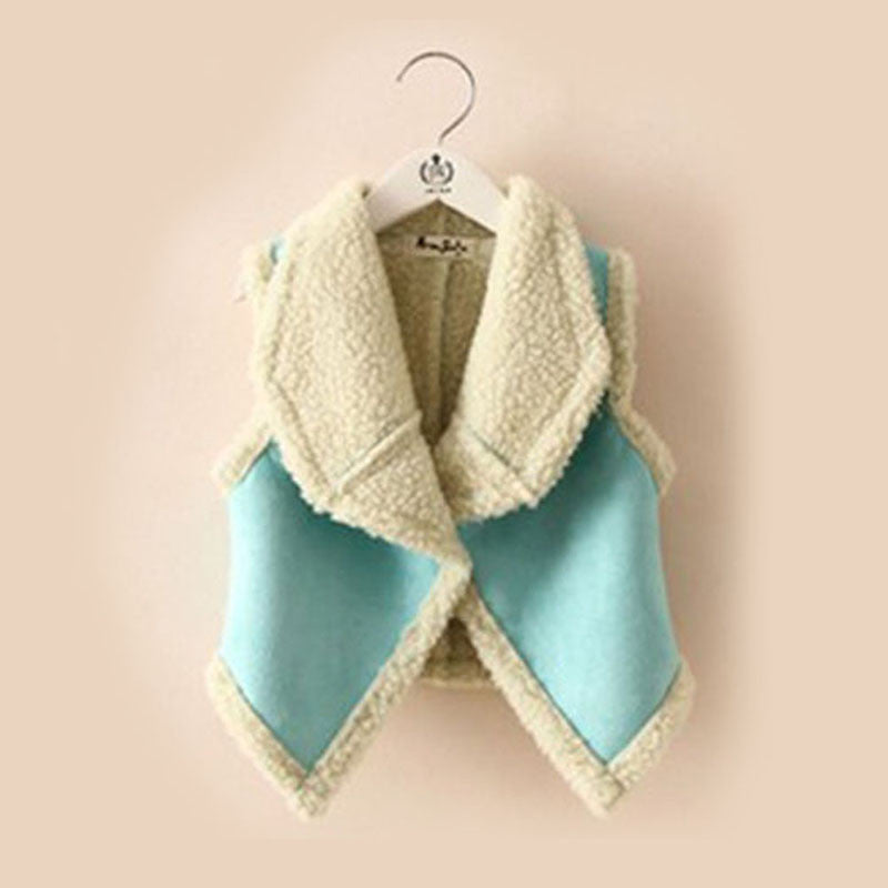 Online discount shop Australia - Beauty Baby Girl Faux Suede Tank Kid Children Tops Outerwear Lamb Wool Vest