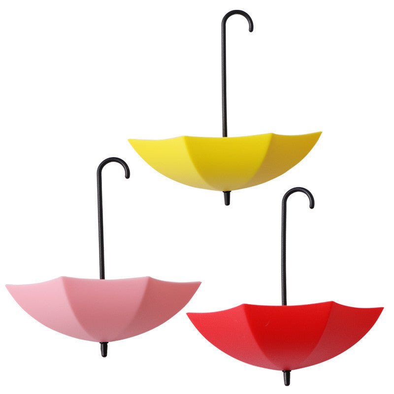 Online discount shop Australia - 3 pcs/set Umbrella Storage Hook Colorful Umbrella Shape Wall Hook Key Hair Pin Holder Home Organizer Decorative Weight Rail