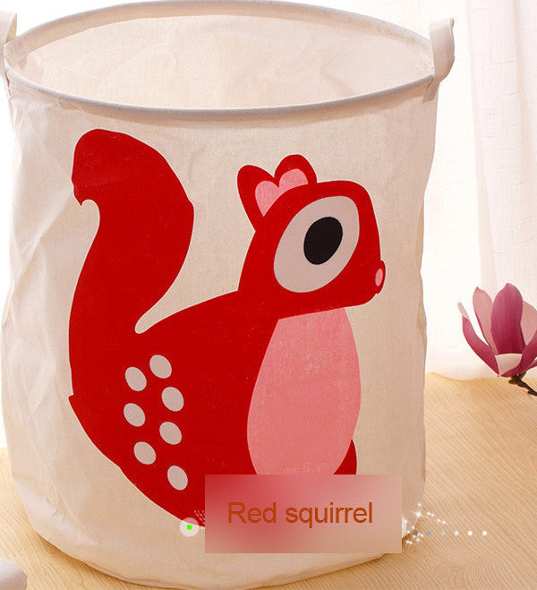 Online discount shop Australia - Cotton cloth beam port storage barrels cartoon animal laundry basket toy basket Laundry bucket