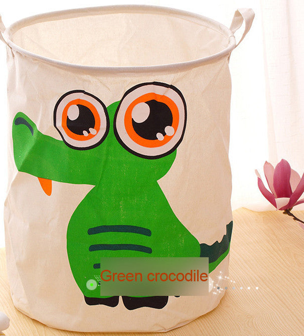 Online discount shop Australia - Cotton cloth beam port storage barrels cartoon animal laundry basket toy basket Laundry bucket