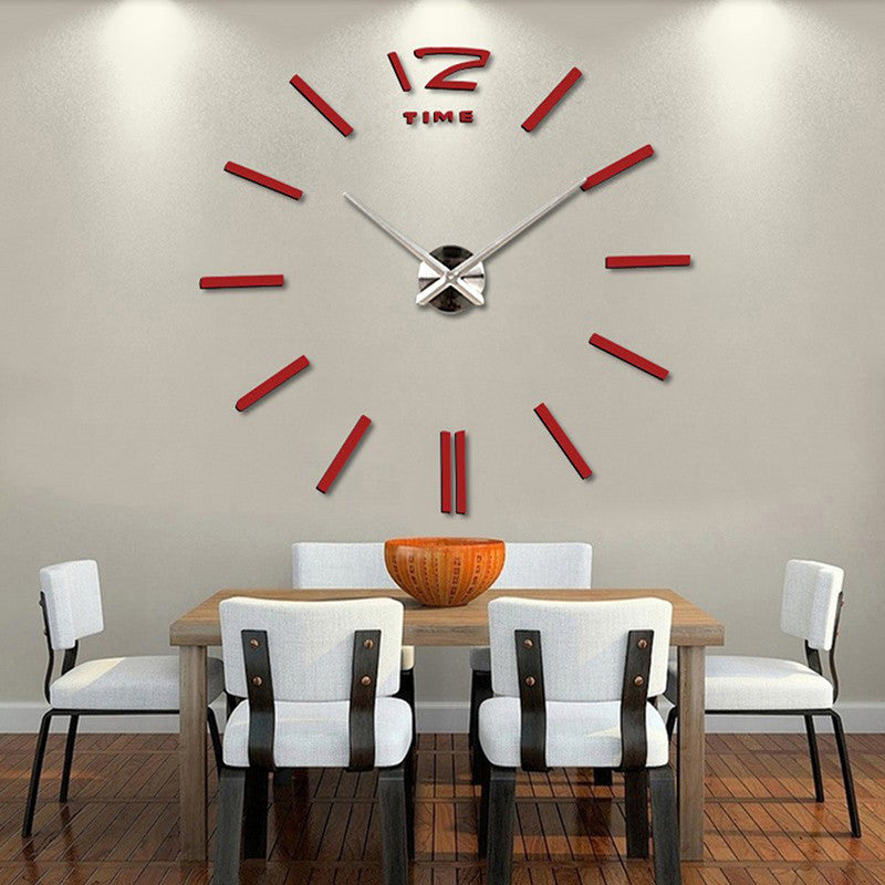 Online discount shop Australia - Frameless Wall Clock Living Room DIY 3D Home Decor Mirror Large Art Design