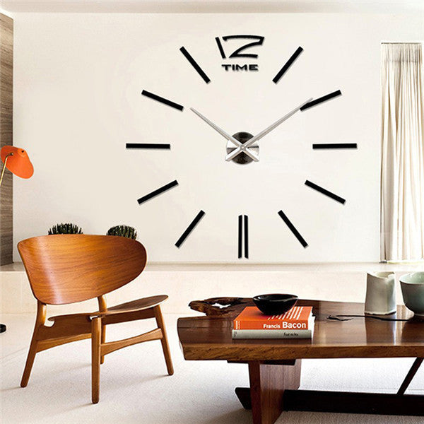 Online discount shop Australia - Frameless Wall Clock Living Room DIY 3D Home Decor Mirror Large Art Design