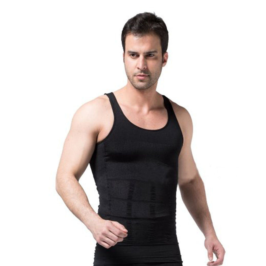 Online discount shop Australia - Hemiks Men's Tanks Slimming Body Shaper Vest Belly Buster Compression Tights Male Slimming Vests Men Fitted Vest Mens Tank Tops