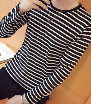 stripe cotton t shirt men 4XL solid t-shirts male casual tshirt fashion mens full sleeve t shirt fitness