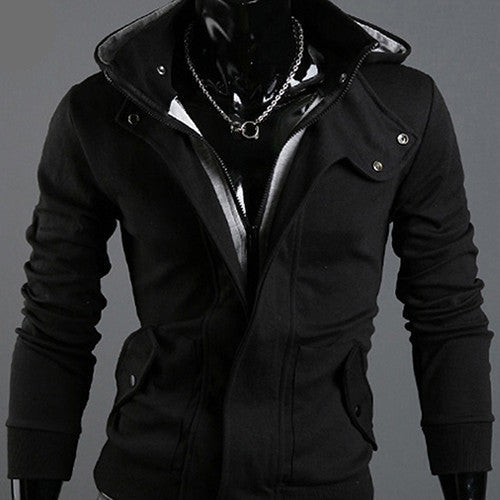 Online discount shop Australia - Men's Fashion Casual Long Sleeve Slim Zipper Cardigan Hooded Hoodie Jacket Coat