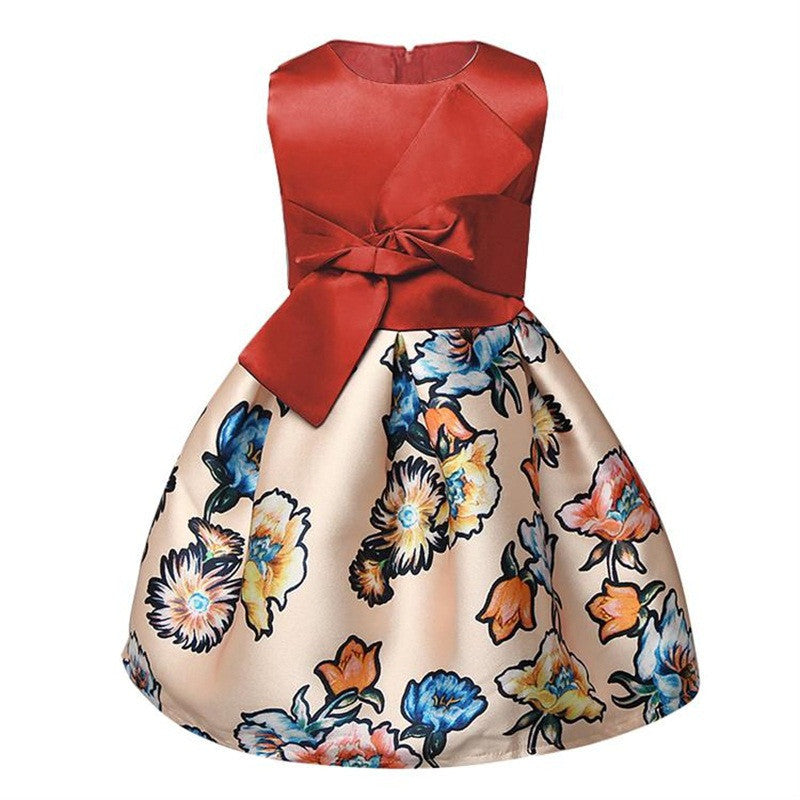 Online discount shop Australia - Baby Kids Clothes Princess Party Dresses For Girls Kids Flower Printed Dresses Size 8 Girls Formal Dress