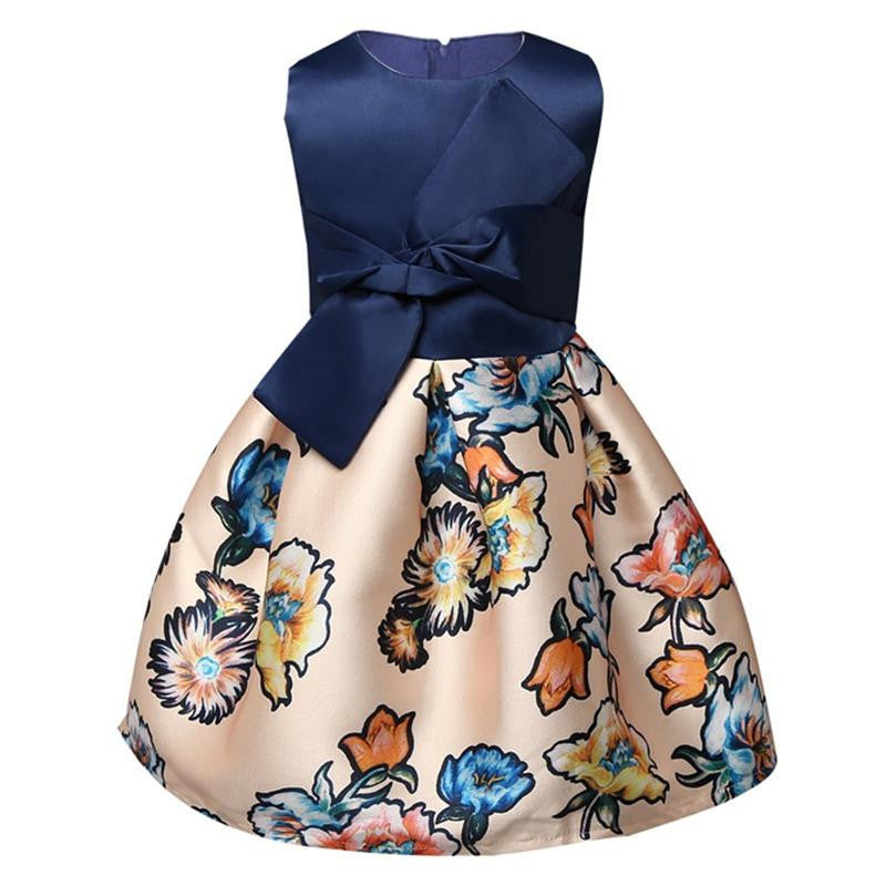 Online discount shop Australia - Baby Kids Clothes Princess Party Dresses For Girls Kids Flower Printed Dresses Size 8 Girls Formal Dress