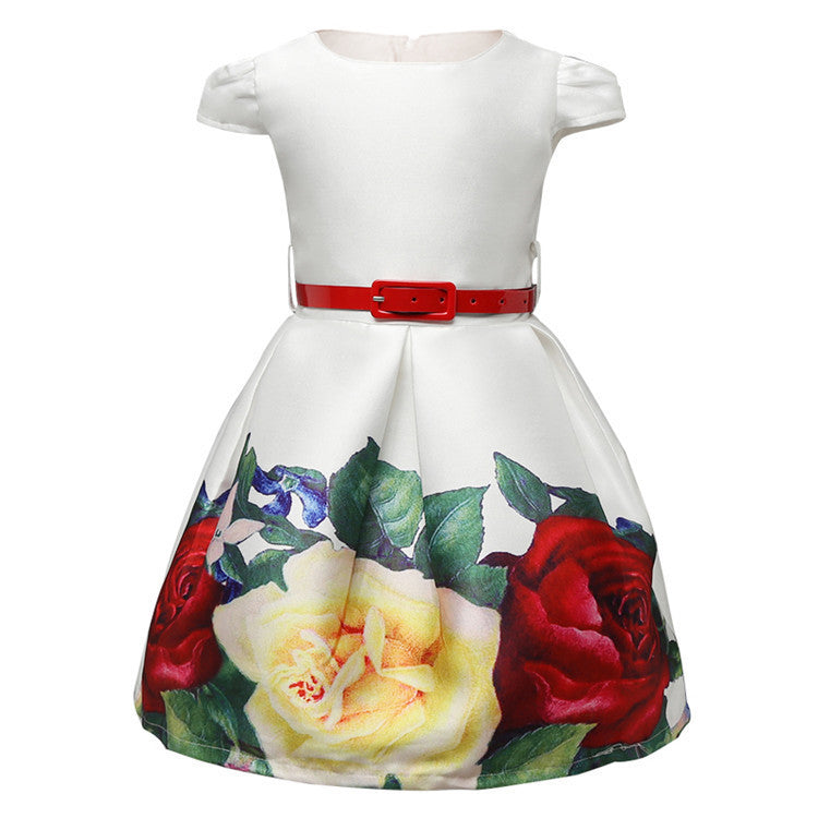 Online discount shop Australia - Baby Kids Clothes Princess Party Dresses For Girls Kids Flower Printed Dresses Size 8 Girls Formal Dress