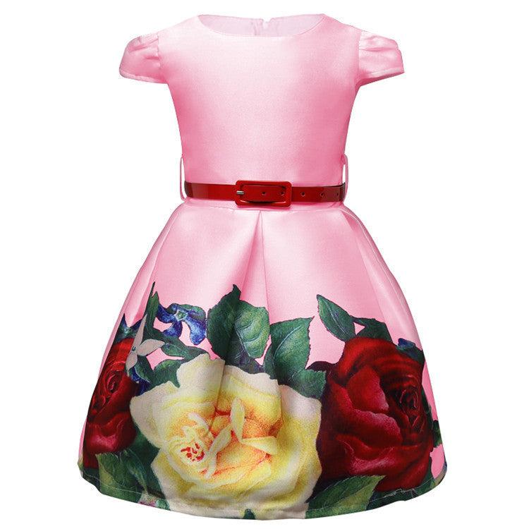 Online discount shop Australia - Baby Kids Clothes Princess Party Dresses For Girls Kids Flower Printed Dresses Size 8 Girls Formal Dress