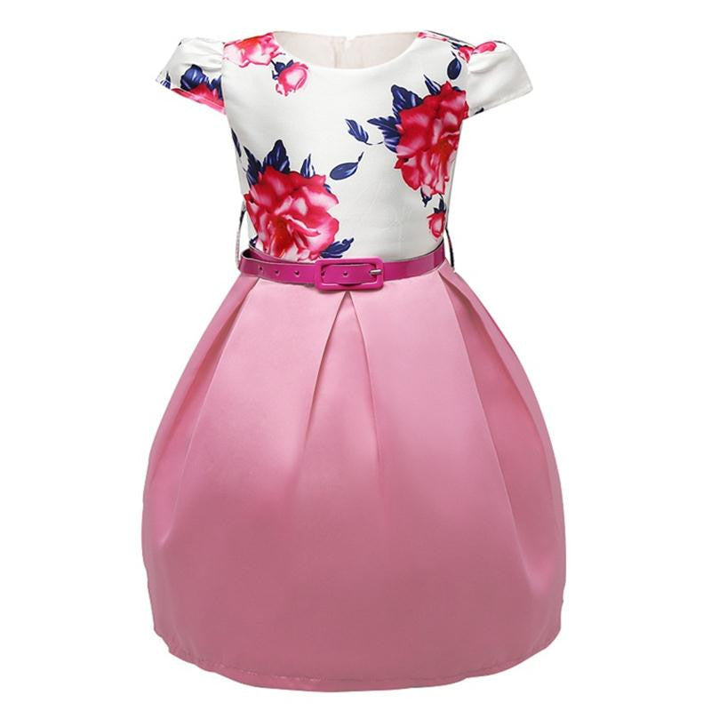 Online discount shop Australia - Baby Kids Clothes Princess Party Dresses For Girls Kids Flower Printed Dresses Size 8 Girls Formal Dress