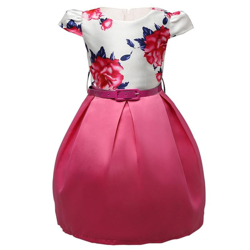 Online discount shop Australia - Baby Kids Clothes Princess Party Dresses For Girls Kids Flower Printed Dresses Size 8 Girls Formal Dress