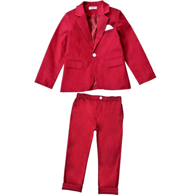 Formal Boys Suit Set Children Party Host Wedding Costume Little Kids Blazer Vest Pants Clothing Sets