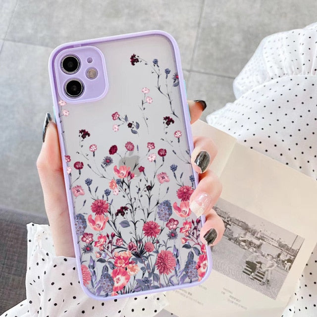 Hand Painted Phone Case iphone Flower Cover Hard Shockproof Case  iPhone