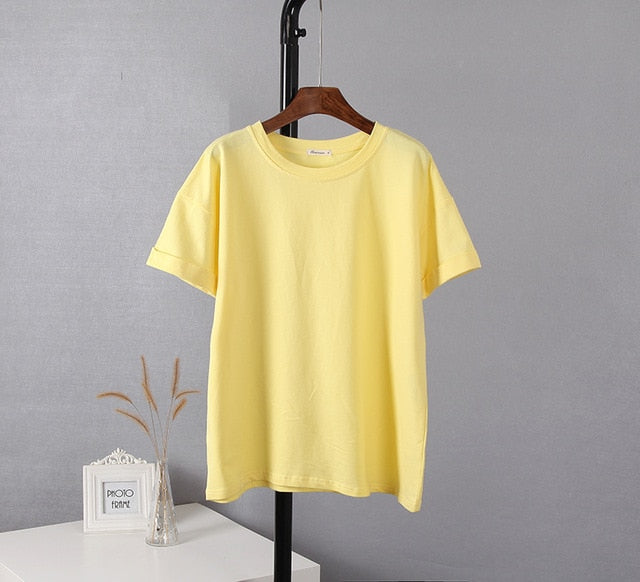 Cotton Sets Women Casual Two Pieces Short Sleeve T Shirts and High Waist Short Pants Solid Outfits Tracksuit-Dollar Bargains Online Shopping Australia