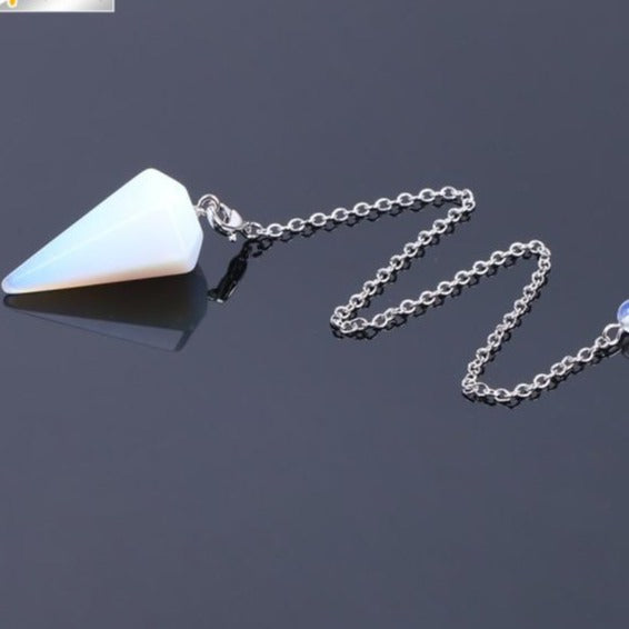 Healing Pendulum for Divination Pink Quartz Pendulums Biolocation Natural Gem Stone Chain Men Reiki Crystal Pendant