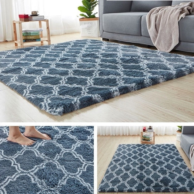 Rainbow Carpet Gradient Tie-dye Plush Rug Living Room Coffee Table Pad Carpet Bedroom Bedside Bay Window Rug Baby Crawling Mat