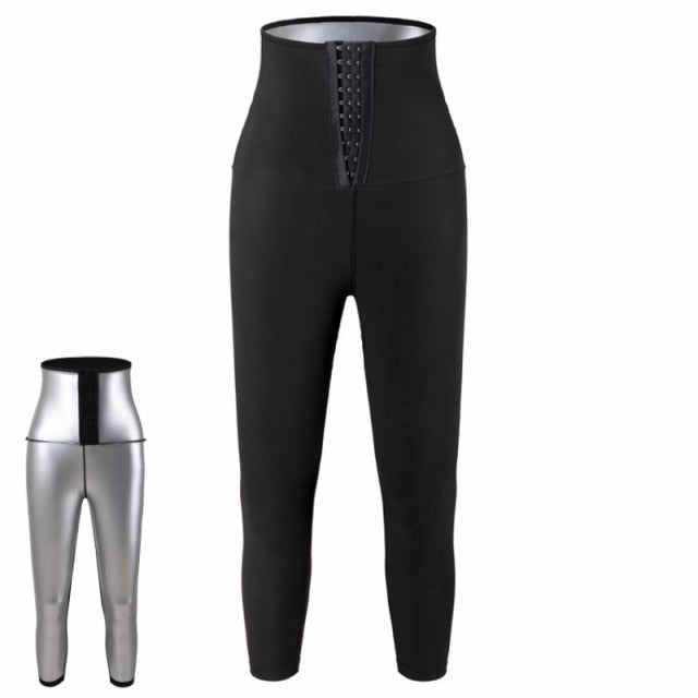 Abdomen Control Hip-Lifting Sweat Pants Sauna Beam High Waist Body Fitness Breasted Three-Point/Five Point Shorts