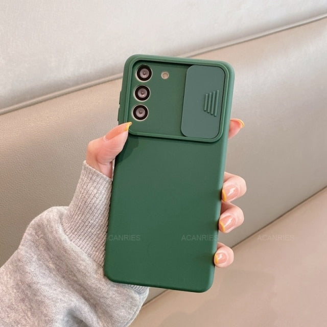 Slide Protect Camera Phone Case On For Xiaomi Redmi Note 8 8T Note8 2021 Note 9 Pro Note9 9A 9AT 9C Nfc Liquid Silicone Cover