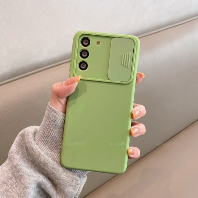 Slide Protect Camera Phone Case On For Xiaomi Redmi Note 8 8T Note8 2021 Note 9 Pro Note9 9A 9AT 9C Nfc Liquid Silicone Cover