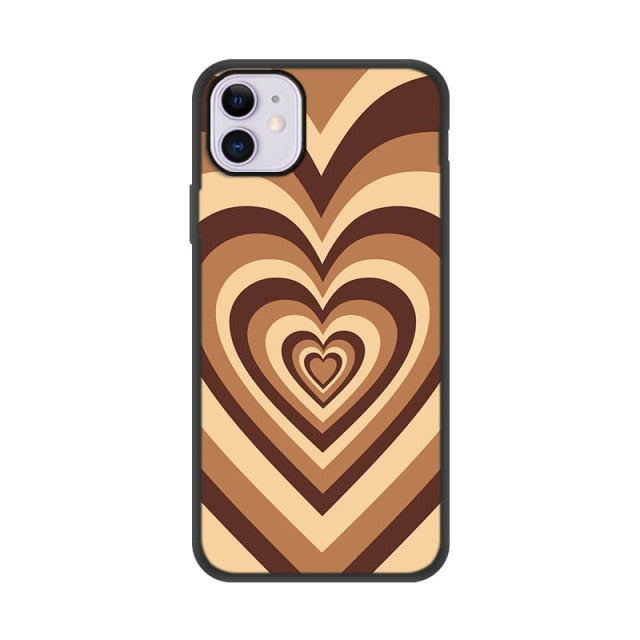 Heart Circle Case Iphone Max X 12 Mini 6 6S SE 2020 SE2 Cover Shell Iphone11 Funda Coque