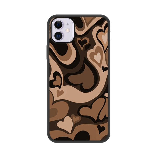 Heart Circle Case Iphone Max X 12 Mini 6 6S SE 2020 SE2 Cover Shell Iphone11 Funda Coque