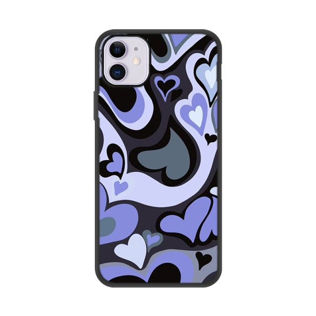 Heart Circle Case Iphone Max X 12 Mini 6 6S SE 2020 SE2 Cover Shell Iphone11 Funda Coque