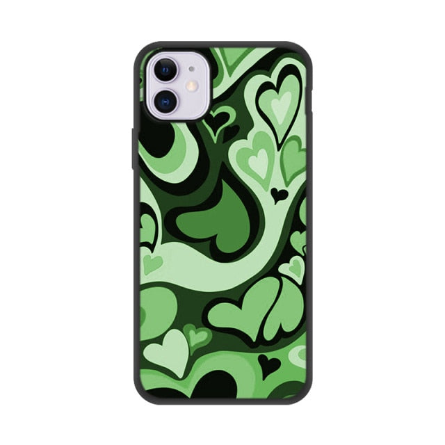 Heart Circle Case Iphone Max X 12 Mini 6 6S SE 2020 SE2 Cover Shell Iphone11 Funda Coque