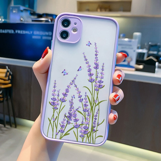 Hand Painted Phone Case iphone Flower Cover Hard Shockproof Case  iPhone