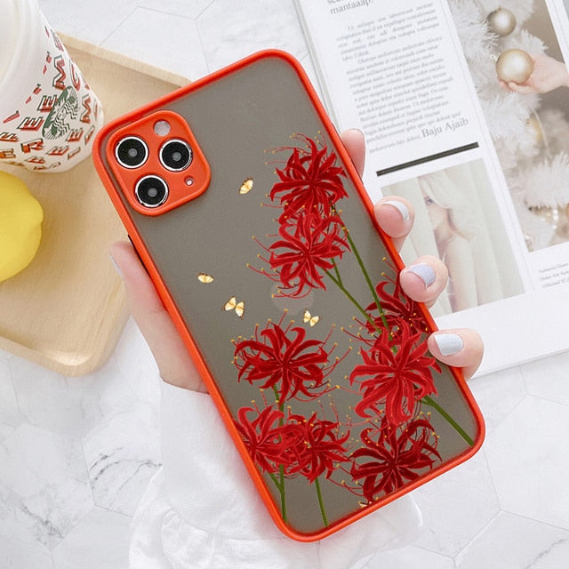 Hand Painted Phone Case iphone Flower Cover Hard Shockproof Case  iPhone