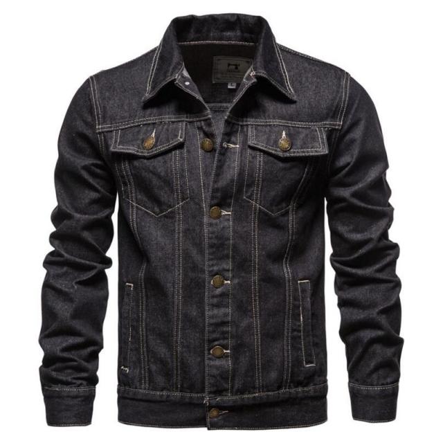 Men Denim Jackets Winter Fleece Blue Jeans Coats Warm Casual Coats Solid Classic Denim Jackets 6XL