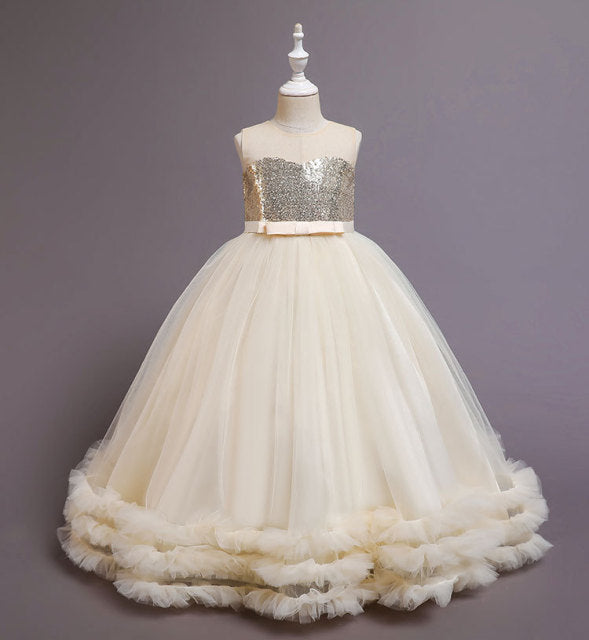 Carnival Children Princess Gown Bridesmaid Clothing Wedding Party Long Dresses For Girls Costume