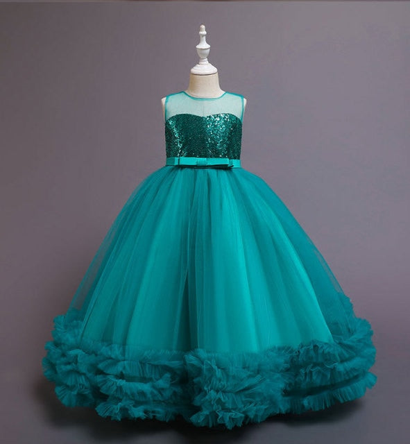 Carnival Children Princess Gown Bridesmaid Clothing Wedding Party Long Dresses For Girls Costume