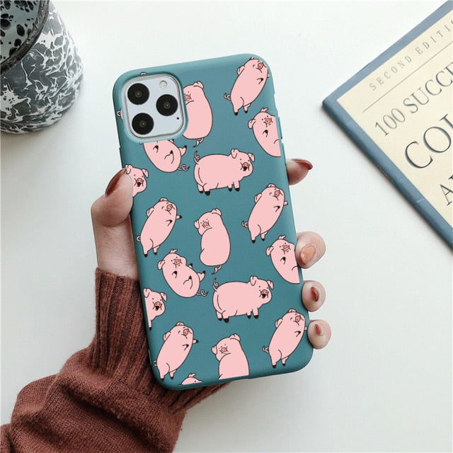 New Year Gift Cartoon Silicone Phone Case for iPhone 12 13 Pro Max 6 XR XS Soft TPU Candy Cases for iPhone 11 7 8 Plus SE2 Cover