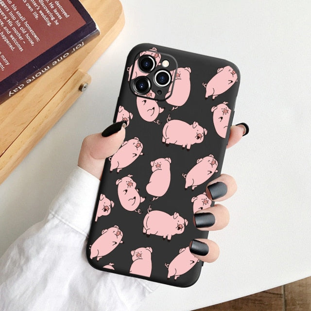 New Year Gift Cartoon Silicone Phone Case for iPhone 12 13 Pro Max 6 XR XS Soft TPU Candy Cases for iPhone 11 7 8 Plus SE2 Cover