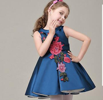 Online discount shop Australia - High-end girls dress baby girl embroidered princess dress kids girls cotton ribbons dress kids clothes