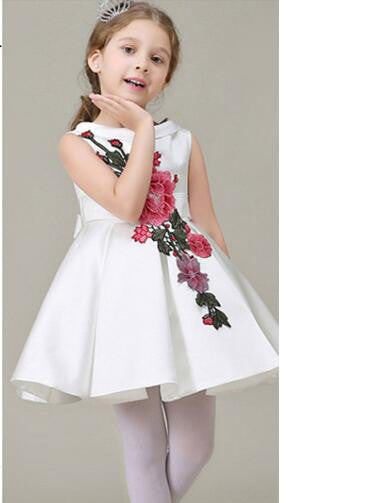 Online discount shop Australia - High-end girls dress baby girl embroidered princess dress kids girls cotton ribbons dress kids clothes