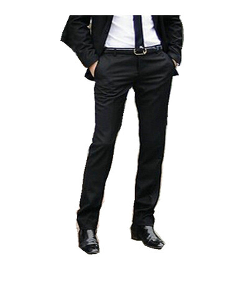 Men Pants Spring and Autumn Men's Slim Fit Casual Pants Fashion Straight Suit Pants Skinny Pants Smooth Trousers-Dollar Bargains Online Shopping Australia