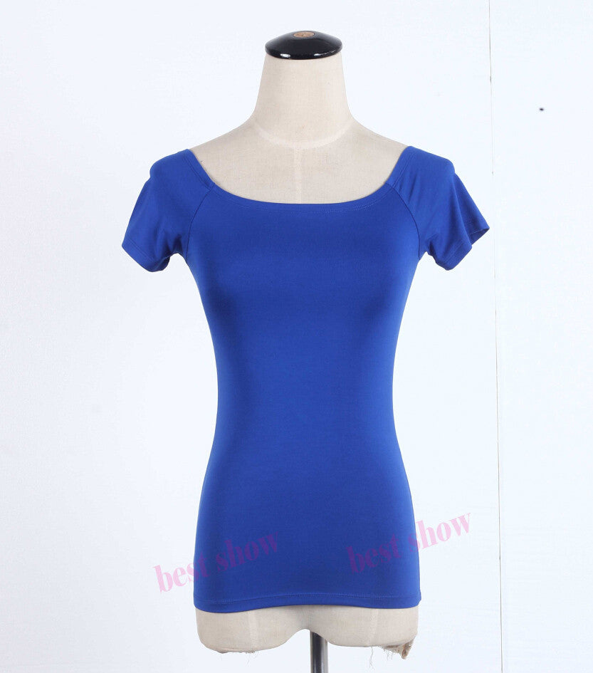 Summer Fashion Sexy Off The Shoulder Tops For Women Casual Short Sleeve Cotton T-shirts Black White Red Gray Blue Color-Dollar Bargains Online Shopping Australia