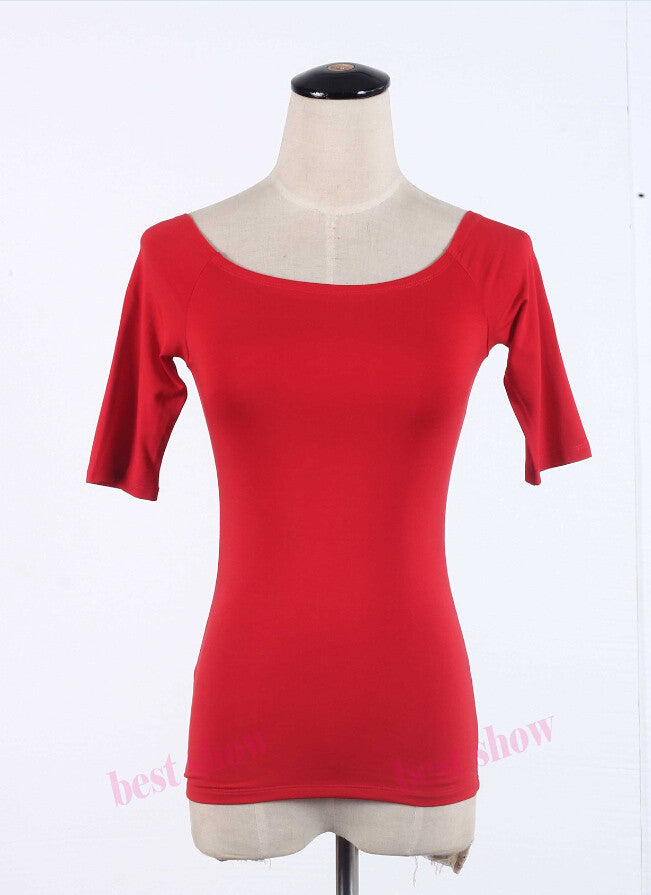 Summer Fashion Sexy Off The Shoulder Tops For Women Casual Short Sleeve Cotton T-shirts Black White Red Gray Blue Color-Dollar Bargains Online Shopping Australia