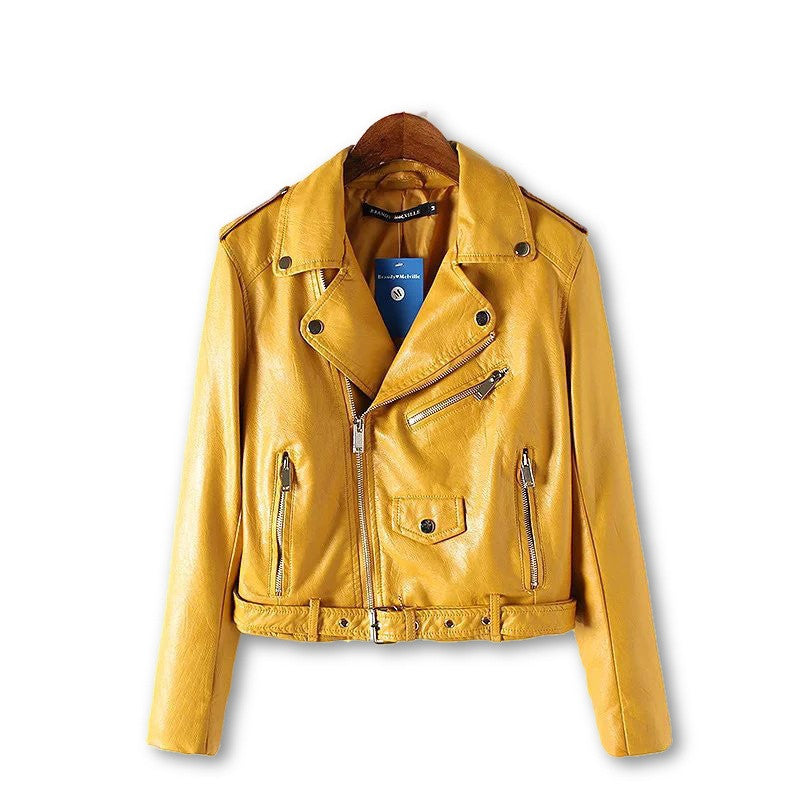 Mujer Women Leather Jacket Xdg100 And The Wind Zipper Bright Ladies Leather Coat Jacket Women 0331-Dollar Bargains Online Shopping Australia