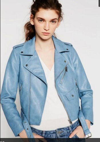 Mujer Women Leather Jacket Xdg100 And The Wind Zipper Bright Ladies Leather Coat Jacket Women 0331-Dollar Bargains Online Shopping Australia