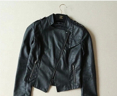 Autumn PU Motorcycle Biker Coat Women Fashion Short Design Leather Overcoat Blazer Jacket Suede Casual Windbreaker Punk-Dollar Bargains Online Shopping Australia