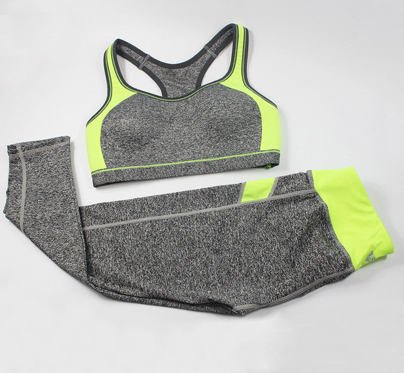 Women Fitness Tracksuit Patchwork Padded Bralette Bra Top And Elastic Legging Capris Pants Set Women Workout Clothes-Dollar Bargains Online Shopping Australia