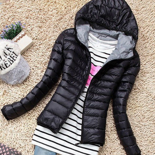 Winter Jacket Women Cotton Down Parka Hooded Women's Coat Casual Slim Down & Parkas Solid Basic Women's Jacket Long Sleeve Coat-Dollar Bargains Online Shopping Australia