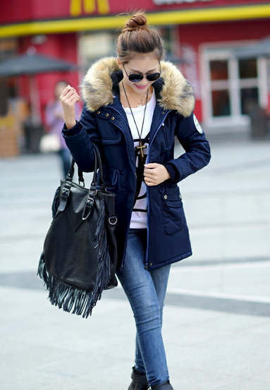 women winter coat wadded jacket medium-long plus size 4XL Parka fur collar thickening hood abrigos female snow wear-Dollar Bargains Online Shopping Australia