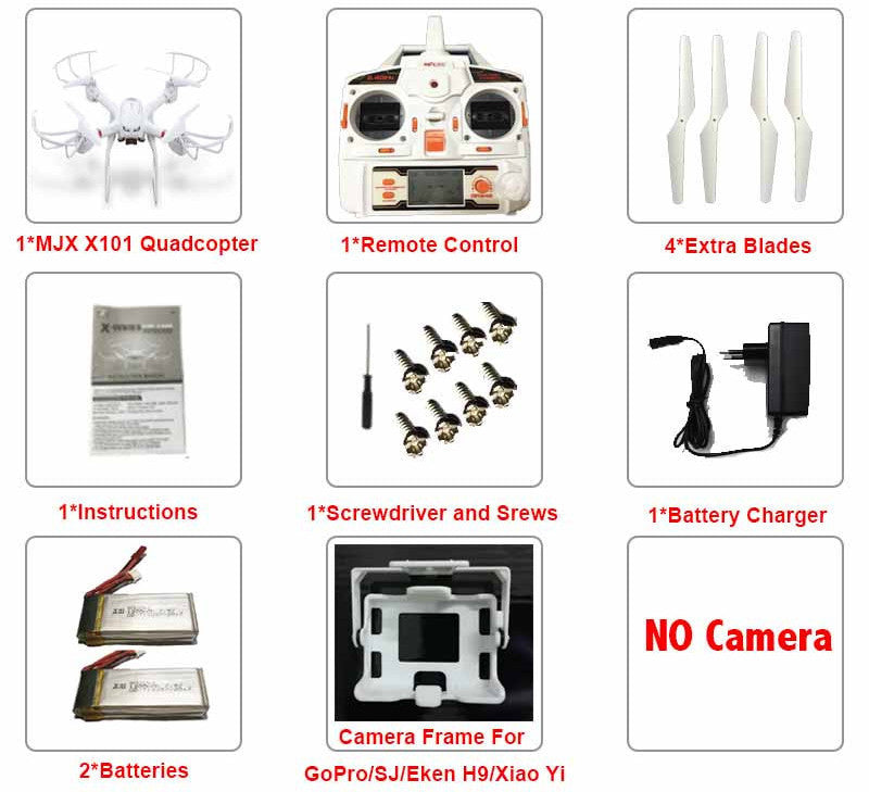 Profession Drones MJX X101 Quadcopter 2.4g 6-axis Rc Helicopter Drone with Gimble can Add C4010 FPV Wifi Camera Hd Vs X8c X8G-Dollar Bargains Online Shopping Australia