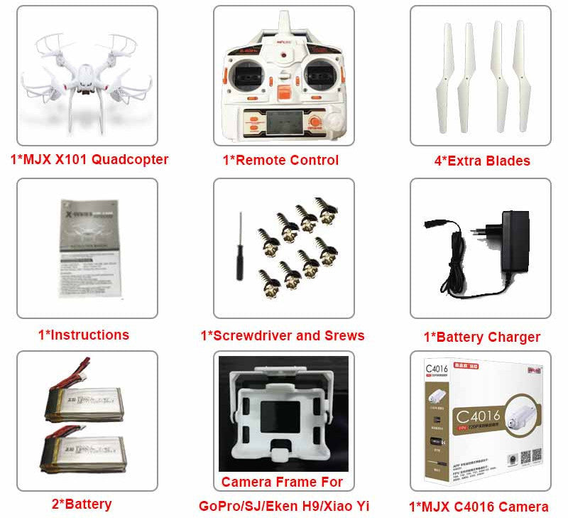 Profession Drones MJX X101 Quadcopter 2.4g 6-axis Rc Helicopter Drone with Gimble can Add C4010 FPV Wifi Camera Hd Vs X8c X8G-Dollar Bargains Online Shopping Australia