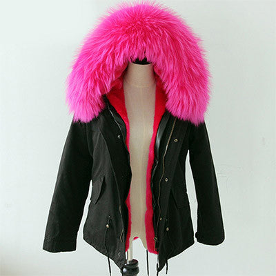 Women Winter Army Green Jacket Coats Thick Parkas Plus Size Real Fur Collar Hooded Outwear-Dollar Bargains Online Shopping Australia