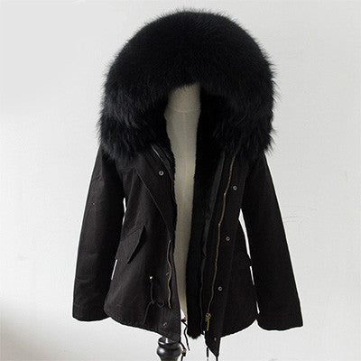 Women Winter Army Green Jacket Coats Thick Parkas Plus Size Real Fur Collar Hooded Outwear-Dollar Bargains Online Shopping Australia